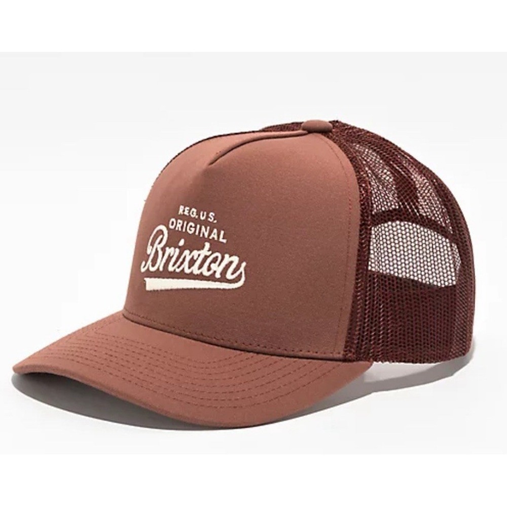 Brixton Postal Netplus Brown Trucker Hat New With Tags Brixton‎ Original